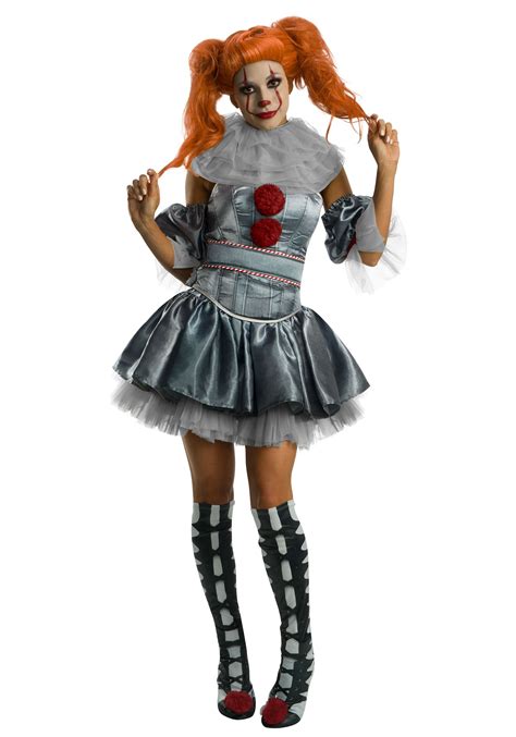 female it clown costume|adult pennywise costume.